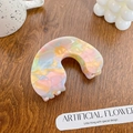 Large marble pattern acetate hair claw clip with colorful unicorn macaron finish - Arch 8.5CM