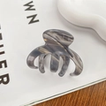 Elegante molletta per capelli in acetato con motivo marmo grigio per coda di cavallo - Grigio Oro 5.3CM