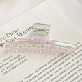 Iridescent large shark hair claw clip for women featuring elegant pearlescent finish - Horizontal 10CM