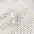 Iridescent butterfly hair claw clip with rainbow gradient finish and gold metal spring - Butterfly 7.2CM