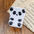 Pince à cheveux panda mignonne en acétate avec motif d'animal de dessin animé - Blanc