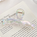 Iridescent mermaid pearl hair claw clip with large twisted design and laser glow finish - Twist 10CM