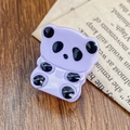 Pince à cheveux panda violette en acétate avec finition brillante et détails mignons - Violet
