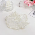 Weißer Organza-Haargummi mit Kunstperlen, elegantes Starburst-Haarschmuck-Accessoire - Weiß