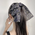 Pinza per capelli con fiocco floreale e motivi blu e viola per acconciature eleganti - Floreale Giallo Viola