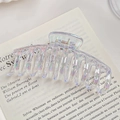 Iridescent pearlescent large shark hair claw clip with aurora finish on French book background - Dragon Bone 11.5CM
