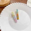 Set of 2 marble pattern acetate hair clips with colorful watercolor texture effect - Hair Clip Light 6cm