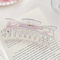 Iridescent pearlescent hair claw clip with aurora finish on French book background - Cat Ear 12CM