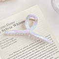 Iridescent purple mermaid hair claw clip with pearlescent resin finish for women - Glistering Small Cross 11CM