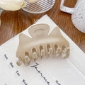 Elegant beige flocked hair claw clip for a secure hold on French buns and updos - Bofeiya Direct Sale / Yellow 8.5CM