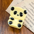 Süße Haarklammer in Panda-Form aus Acetat in Hellgelb und Schwarz für Damenfrisuren - Gelb