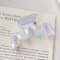 Iridescent pearlescent large hair claw clip with colorful gradient wave design - Glistering Wave 9CM