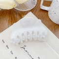 Pince à cheveux floquée blanc nacré élégante avec finition velours pour femmes - Vente Directe Bofeiya / Blanc 8.5CM