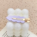 Minimalist purple wavy acrylic hair clip with gold metal duckbill clamp base - Lavender