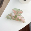 Molla per capelli in acetato con motivo marmorizzato rosa e verde elegante - Rosa e Verde