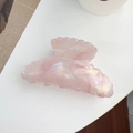Molla per capelli rosa marmorizzata con design a conchiglia e finitura cangiante - Rosa
