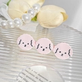 Cute pink poodle acetate hair clip with three cartoon puppies for sweet side fringe styling - 6.8cm / Pink