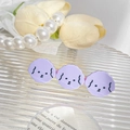 Sweet purple acetate hair clip featuring three cute cartoon puppy shapes for women - 6.8cm / Purple