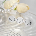 Cute white cartoon puppy hair clip made of acetate with elegant golden metal base - 6.8cm / Gray