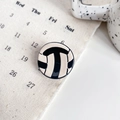 Pince à cheveux de volley-ball en acétate avec motif de balle noir et blanc pour femmes - Volley-ball