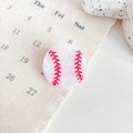 Mini pince à cheveux en acétate motif baseball avec coutures rouges pour femmes - Baseball