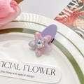 Fermaglio per capelli a fiore rosa lavanda con stella di cristallo per ragazze - Viola Colorato (5CM)