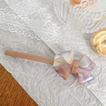 French retro acetate hair clip in iridescent purple lavender with gold France stamp - Iridescent (12cm)