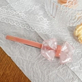 Barrette à cheveux rose en acétate avec motif marbré et lettrage doré élégant - Rose Sakura (12cm)