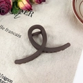 Große matt dunkelbraune Haarklammer im Retro-Wellen-Design für dickes Haar, französischer Stil - 11cm / Gekreuztes Schokoladenbraun