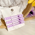 Set of 3 matte purple wavy hair clips for women displayed on a white branded card - 6cm / Taro Purple