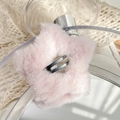 Pinza para el pelo estrella rosa de peluche con piel sintética suave y cierre metálico - Rosa Cereza 6.5CM