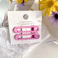 Set de 2 horquillas onduladas de color rosa púrpura mate en tarjeta de presentación vintage - 6cm / Rosa Púrpura