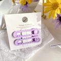Set de dos horquillas para el pelo moradas onduladas en tarjeta blanca para mujer - 6cm / Púrpura taro