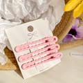 Set of 3 pink wave-edged candy color hair clips displayed on a white card for women - 6cm / Pink