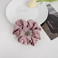 Pink purple velvet scrunchie with rhinestones for elegant hair styling and accessories - Small / Dusty Pink