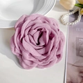 Handmade light purple fabric rose hair clip for women with realistic petal texture - 12cm / Purple Pink