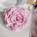 Handmade 3D burnt edge fabric rose hair clip in soft pink for women's styling - 12cm / Light Pink