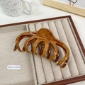French style amber marble hair claw clip for thick hair in a luxury display tray - Large Pumpkin Claw 13CM