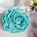 Teal handmade fabric 3D rose flower duckbill hair clip with elegant layered petals - 12cm / Qingcheng Blue