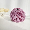 Handgefertigte große Haarspange mit Stoffrose in Mauve und weicher Textur im Vintage-Stil - Lila Rosa