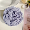 Light purple handmade fabric rose hair clip with natural linen texture finish - 12cm / Hemerocallis Purple