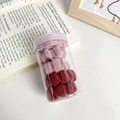 Élastiques à cheveux sans couture roses et bordeaux dans une boîte de rangement - Lot de 5 / Rose Baie