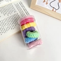 Lot de 6 chouchous élastiques colorés en maille dans un bocal de rangement transparent - Lot de 6 / Multicolore