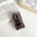 Set d'élastiques à cheveux marron café avec texture gaufrée dans un bocal de rangement - Lot de 6 / Marron