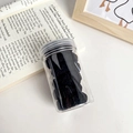 Set di elastici per capelli neri resistenti in un barattolo cilindrico trasparente - Nero