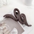 Brown matte shark hair clip with wavy design for women with thick hair - Curved Chocolate Brown