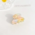 Mini pince à cheveux élégante en acétate avec dégradé macaron nacré et coloré - 3cm / Multicolore Clair