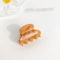 Pince à cheveux ambrée avec motif marbré en acétate de haute qualité accessoire chic - 3cm / Marron Café