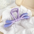 Elegant gradient purple butterfly hair claw clip with metallic spring for women - Purple