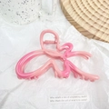 Pink gradient butterfly hair claw clip with hollow metal design and spring grip - Butterfly Pink
